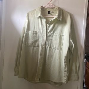 oversized corduroy shirt green